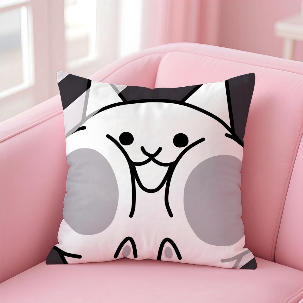 Anime T-The B-Battle Cats Cushion Cover Comfortable Reversible Pillow Cover Ideal for Car Sofa Bedroom & Beyond