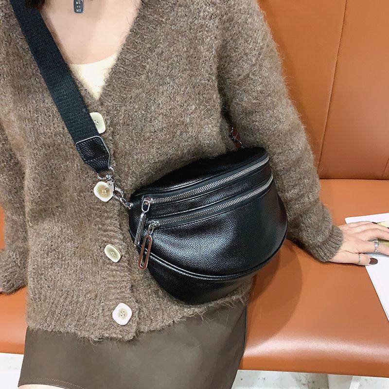 Luxury Brand Waist Bag Women Pu Leather Fanny Pack Sports Shoulder Crossbody Chest Bag Female Wide Strap Handbag