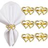 6 Set Valentine Heart Napkin Rings, Metal Double Heart Shape Napkin Ring Holder Buckles for Valentines Wedding Anniversary Birthday Party Table