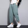 Men's Summer Loose-fit Linen Cotton Pants Trendy Lightweight Versatile Casual Sweatpants Cropped Pants For Men