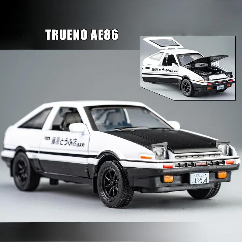Simulation 1:32 AE86 Car Model Diecast Toys Vehicles Sound Light Children Boys Birthday Gift Pullback Voiture Miniature