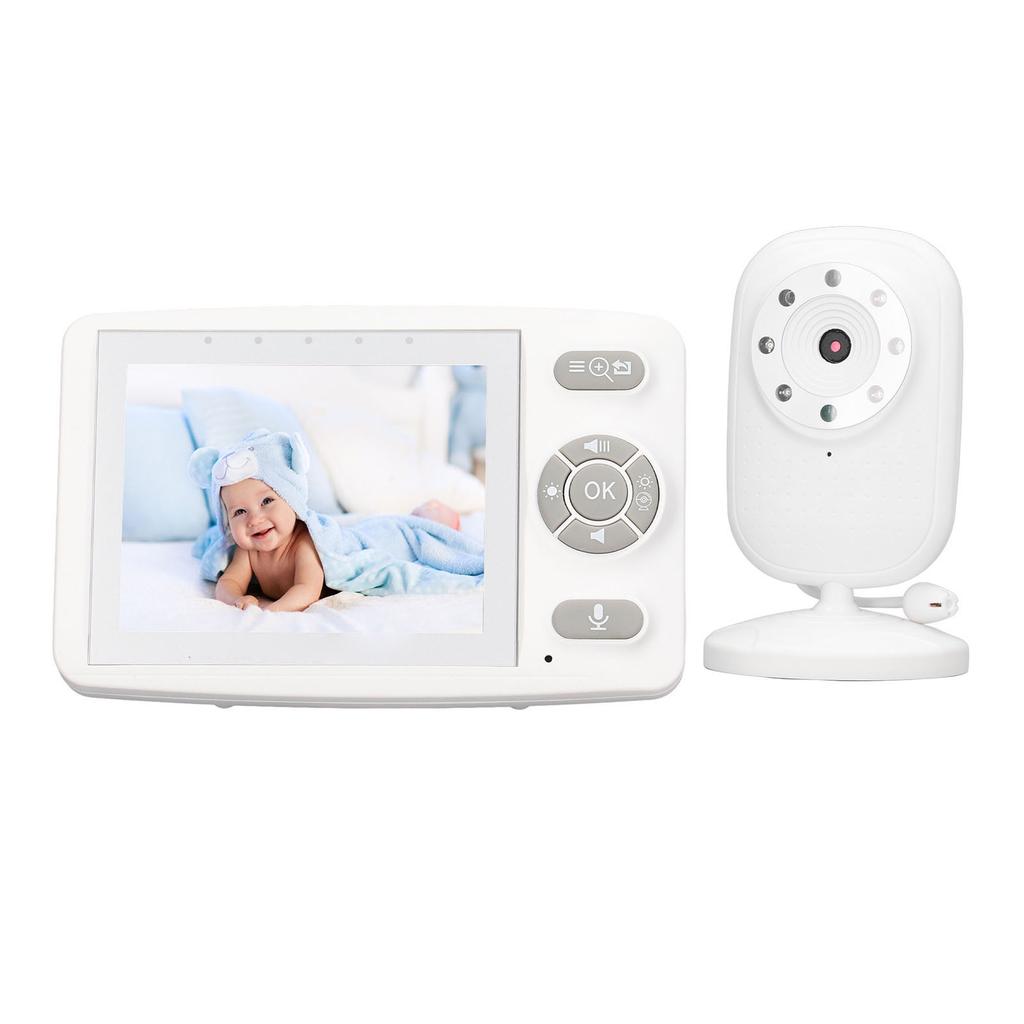 Baby Monitor Ecran 3.5in Lumină de Noapte Vorbire Bidirecțională Parolă Monitor Video Bebeluș 100?Ștecăr britanic de 240V