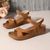Ladies' Thick Soled Open Toed Wedge Sandals, Versatile Summer Flat Shoes, Women's Shoes