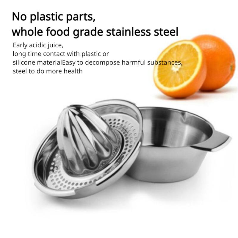 Portable Lemon Orange Manual Fruit Juicer 304 Stainless Steel Kitchen Accessories Tools Citrus Raw Hand Pressed Juice Maker