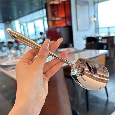 Super Large Tablespoons Kicthen Stainless Steel Serving Spoons Dining Room High Quality Thickened Silver Communal Spoon