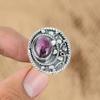 Natural Rhodonite Gemstone Promise Adjustable Ring 925 Sterling Silver For Girls