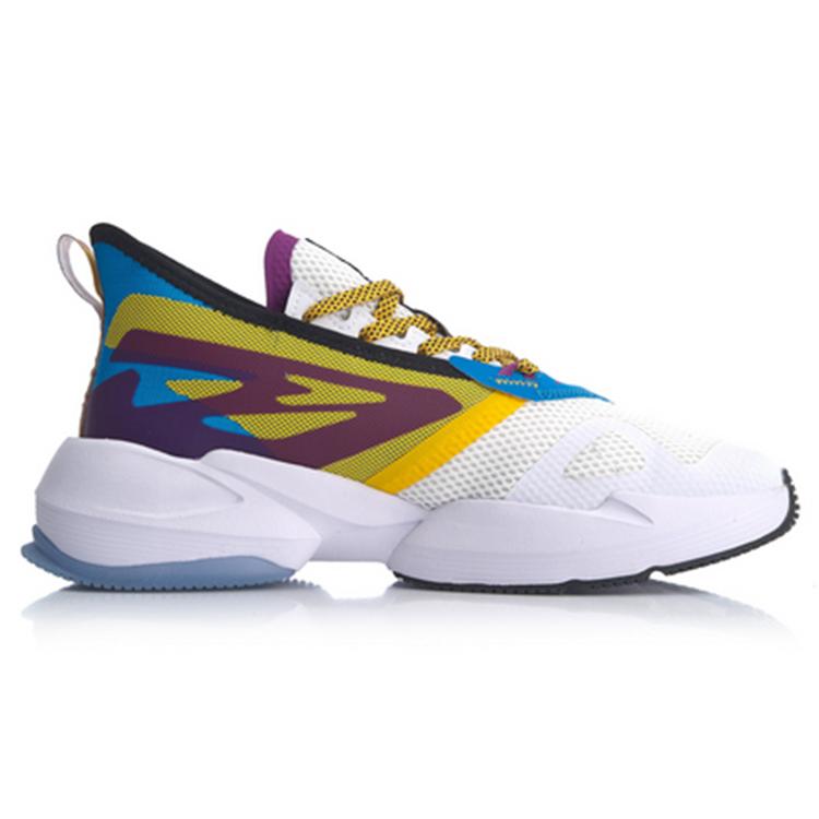 New LiNing Transcend Anti Slip Wear Resistant Low Top Running Shoes Men's White Blue AGLQ029-3