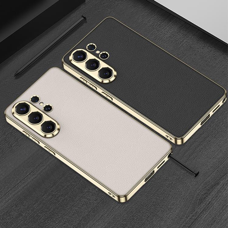 GKK Plating TPU + Leather Full Coverage Phone Case