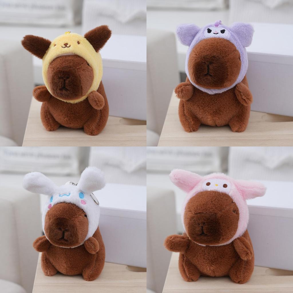 Adorable Capybara Plush Toy Bag Charm Soft Stuffed Animal Doll With Cute Design