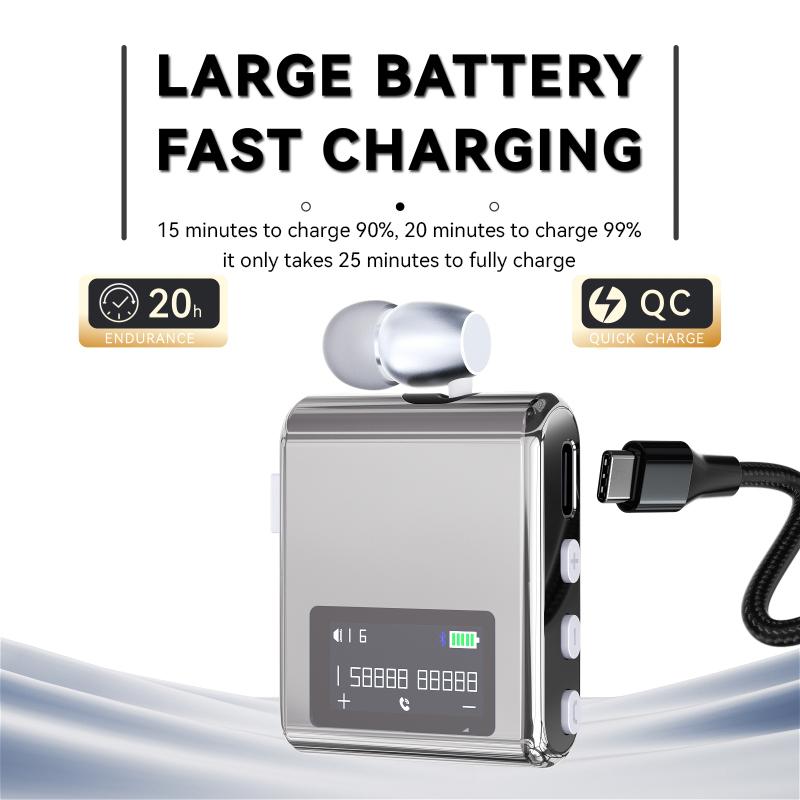 K89/K75 Lavalier Business Bluetooth 5.4 Căști Wireless Vorbire/Muzică 20H Afișaj Digital LCD Căști HIFI Cu Microfon Anulare Zgomot