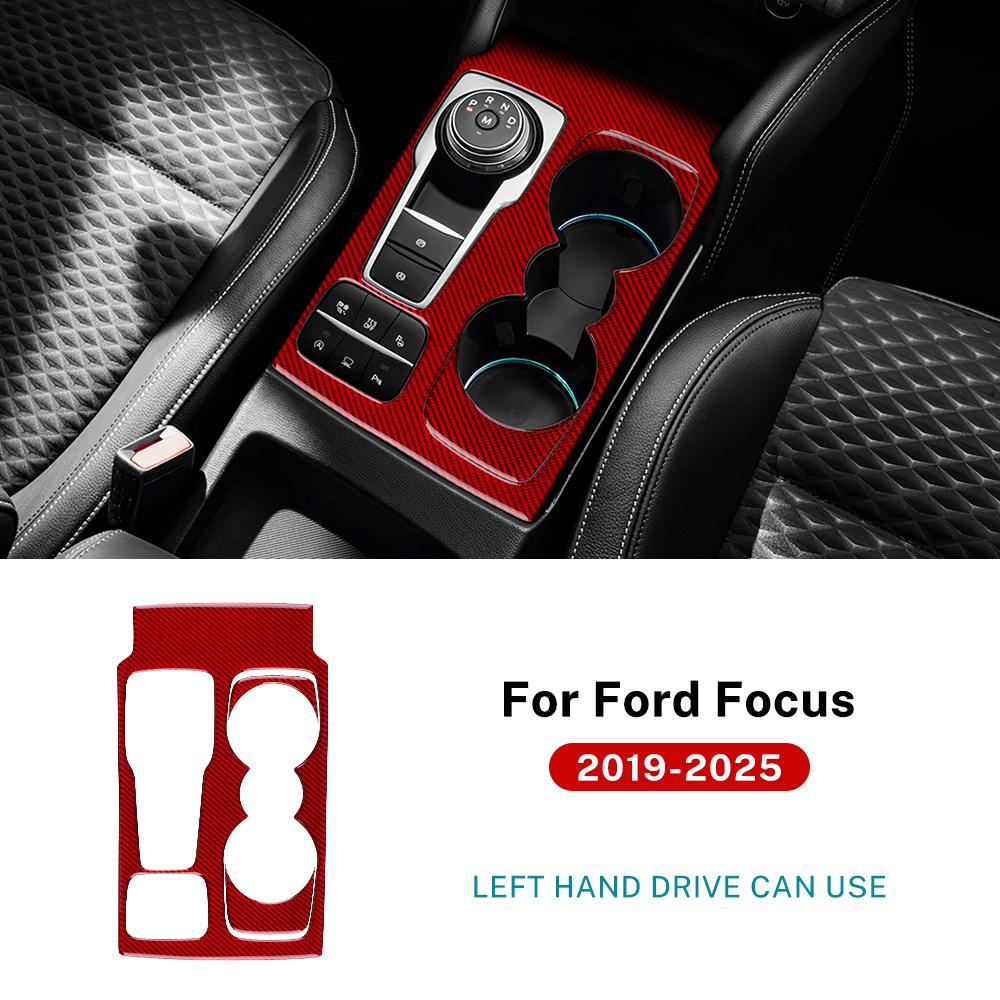 Für Ford Focus/Focus ST      2024 2025 Echter Weicher Kohlefaser-Aufkleber LHD RHD Auto Schalthebel Rahmen Panel