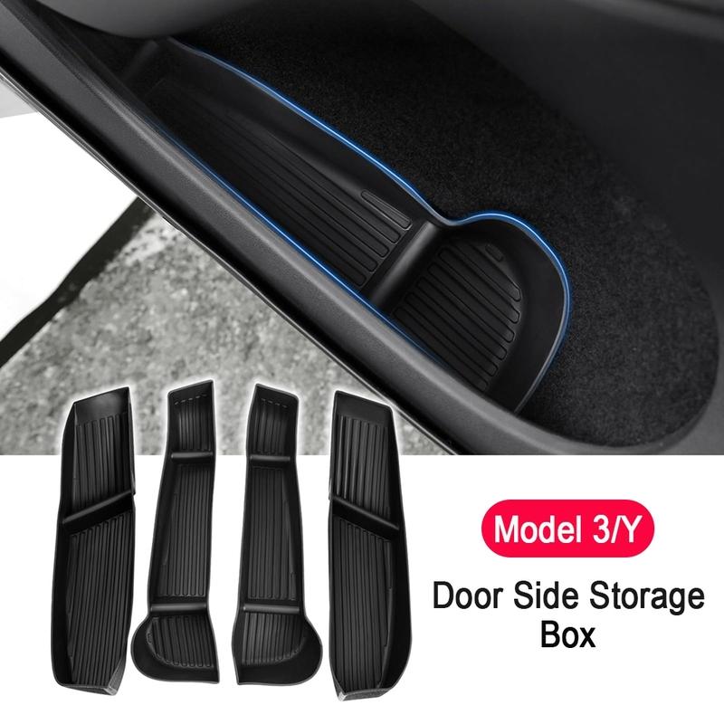 Door Side Storage Box Front Rear Door Handle Armrest Tray Organizer for Tesla Model 3 and Model Y Juniper 2025 Car Accessories