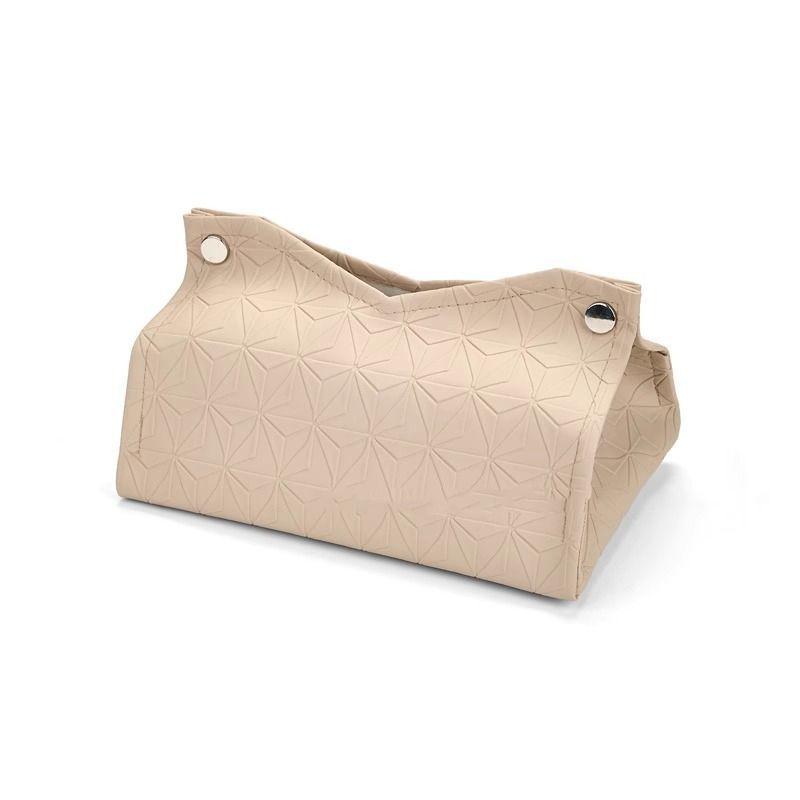 Geometric Texture Tissue Box Living Room Coffee Table Tissue Cover Simple Light Luxury Toilet Paper Box Household Storage Box