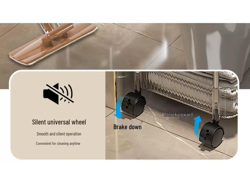 Przezroczysta mobilna wielowarstwowa półka-wózek do sypialni