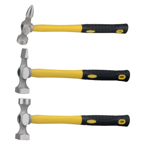 DAYUAN Sheet Metal Hammer and Dolly Set, 7-Piece Set with 3 Hammers and 4 Dolly Types, for Automotive Work, Metalworking, Maintenance, Dent Repair, an