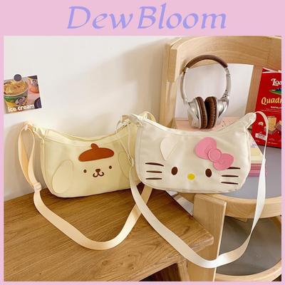 Hello Kitty Cartoon Nylon Shoulder Bag For Daily Use With Lightweight Design For Girls