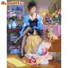 RUOPOTY Frameless Lady Picture Paint By Numbers Figure Painting By Numbers HandPainted Acrylic Paint ON Canvas Wall Art