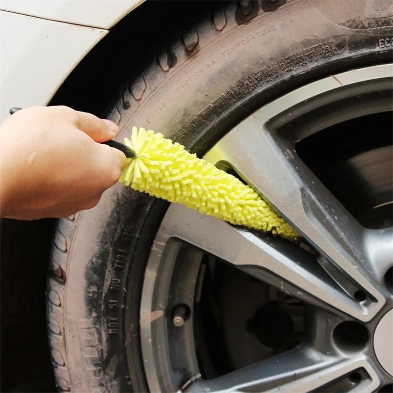 5pcs Car Rim Scrubber Wheel Cleaner Brush Wheels Tire Rim Brush with Plastic Handle Portable Auto Detailing Wash Cleaning Tools