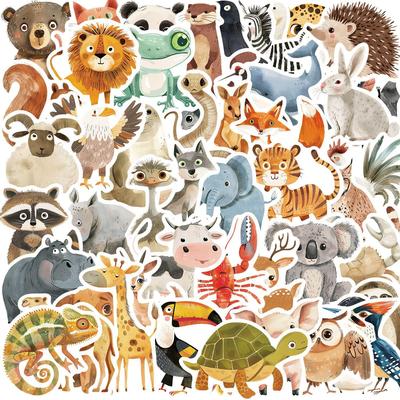 50 Adesivi Impermeabili con Animali dei Cartoni Animati e Graffiti per Chitarra, Quaderno, Valigia Fai da Te