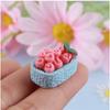 8PCS Kawaii Shiny Fruit Basket Miniature Flat Back Resin Cabochons for Hairpin Scrapbooking DIY Home Decor Craft Accessories