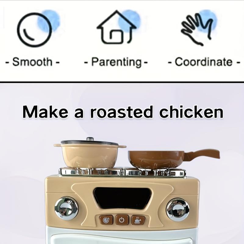 Set da cucina giocattolo per bambini Include Forno, Padella, Coperchio, Pentola per zuppe, Piastra, Fornello per pollo arrosto Giocattolo divertente per cucinare per bambini dai 3 anni in su, Cucina per bambini