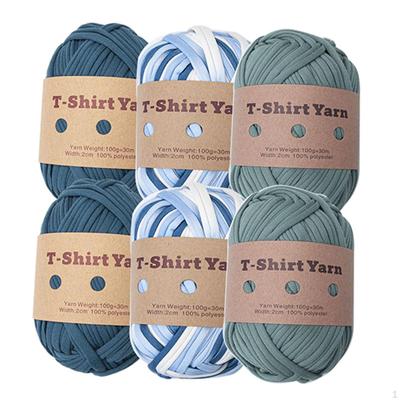 6 Pack T Shirt Yarn for Crafting Bag Making Material In Three Colors Knitting Projects