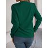 Women's Fall and Winter Elegant Solid Color Layered V-neck Long-sleeved Shirt
