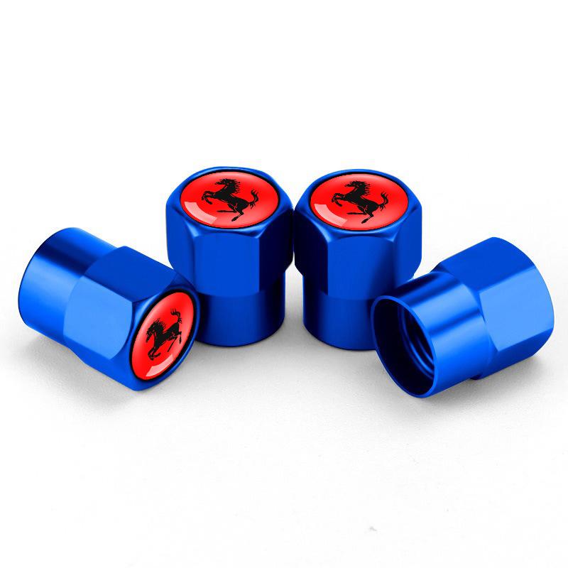 For Ferrari SJ F430 Stradale Roma 488 Portofino F8 Roma Spider SF90 4Pcs Aluminum Alloy Car Wheel Tire Valve Stem Caps Accessory TG7