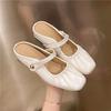 French Bag Head Half Slippers Women's Outerwear 2025 Summer New Soft-soled Office Muller Mary Jane Shoes