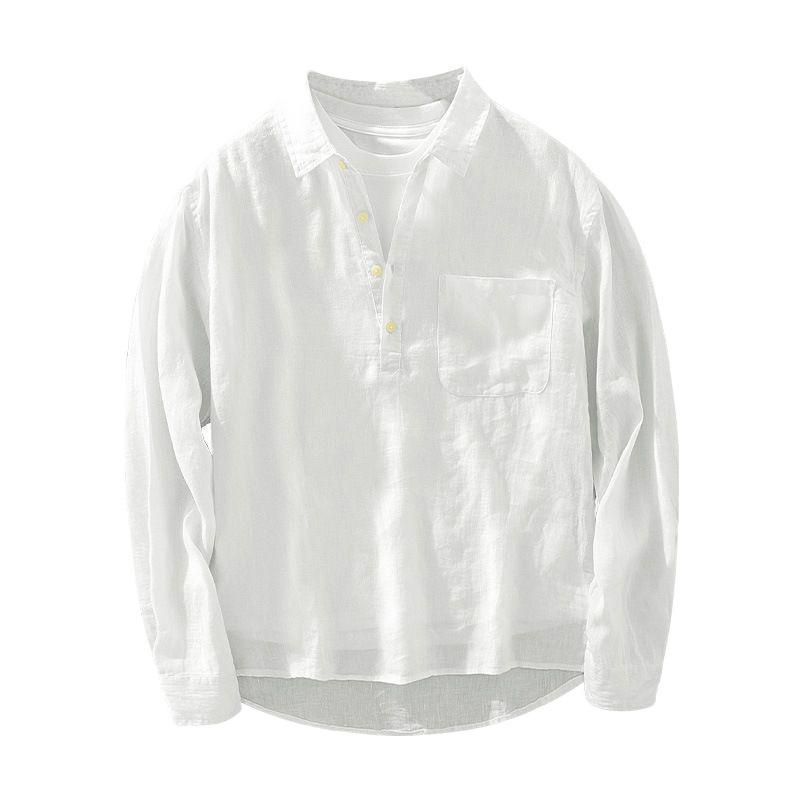 Lös Fyrkantig Krage Långärmad Skjorta Herr Pullover Utomhus Camping