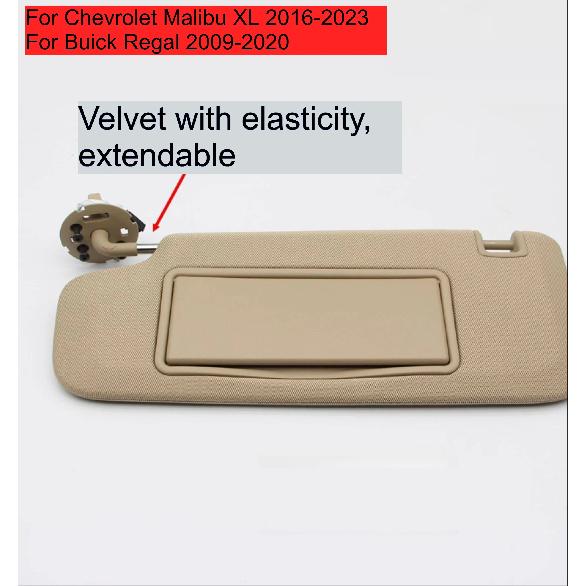 For Chevrolet Malibu XL 2016-, For Buick Regal 2009- LaCrosse, Left Right Car Sun Visor Makeup Mirror Baffle Interior Re