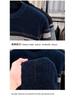 Winter Men's Plus Velvet Striped Round Neck Knit Sweater: Thick, Casual, Fashionable Trend.