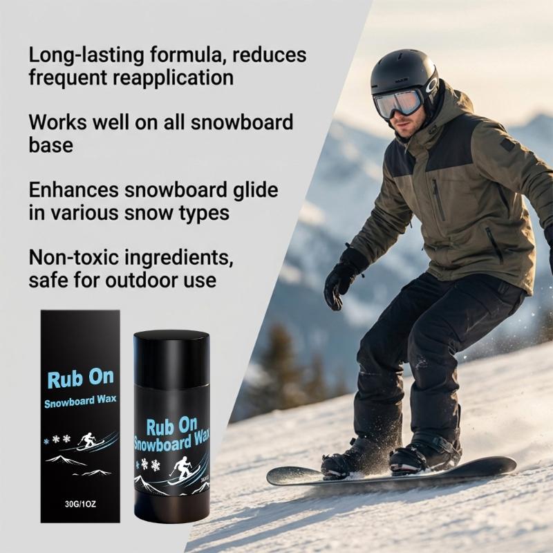 30g Portable Rub on Ski Snowboard Wax Rub On Quick Wax for Outdoors Portable Crosses Country Wax for Most Temperature