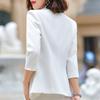 Naviu New Fashion Blazer Women Jackets for Summer Clothes Half Sleeve White Coat Office Lady Work Wear Tops