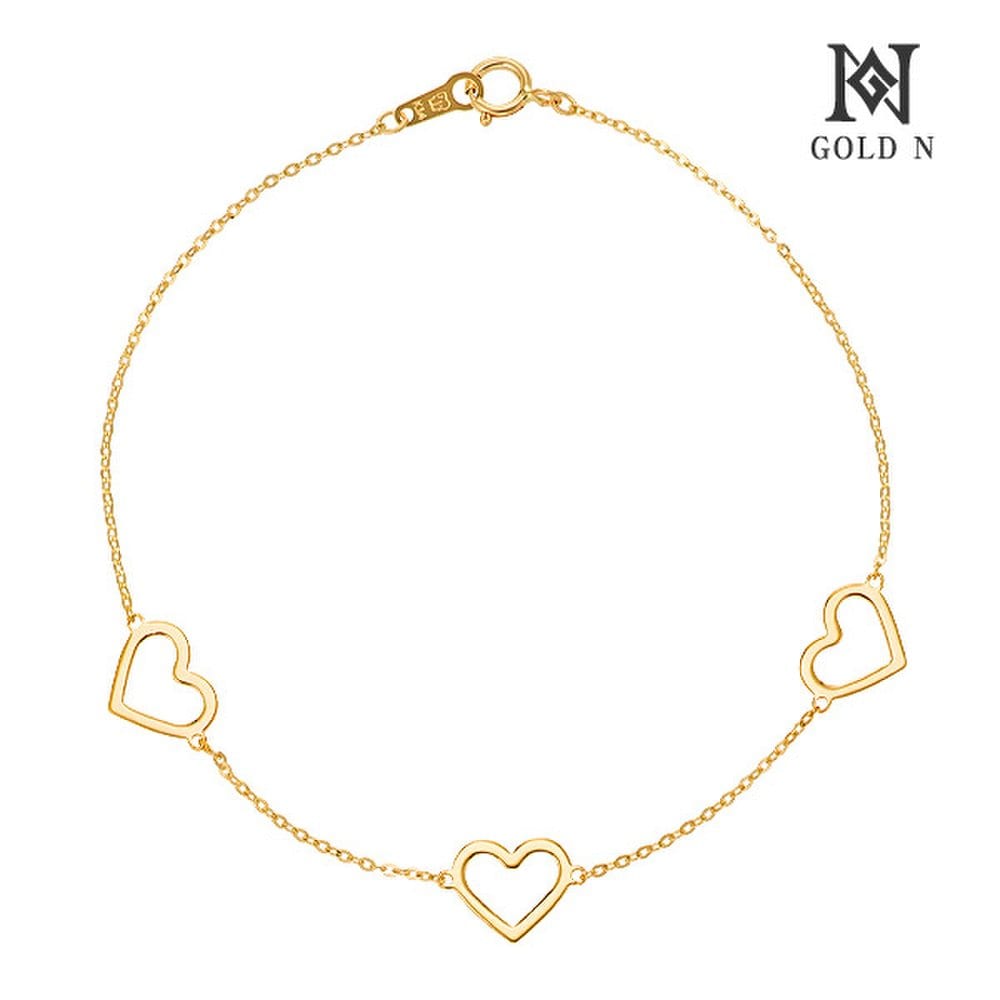 Gold N 14K Modi Heart Single-Line Bracelet