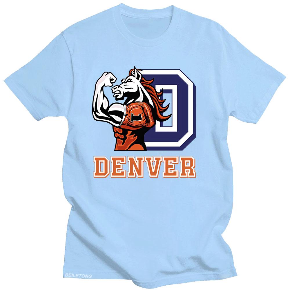 

Футболка Denver Broncos з графічним принтом Harajuku Бавовняна повсякденна футболка з коротким рукавом Футболка для гри з м ячем Ropa Hombre Панк одяг L