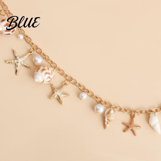 Body Chain Bohemia Style Beach Waist Imitation Pearl Starfish Conch