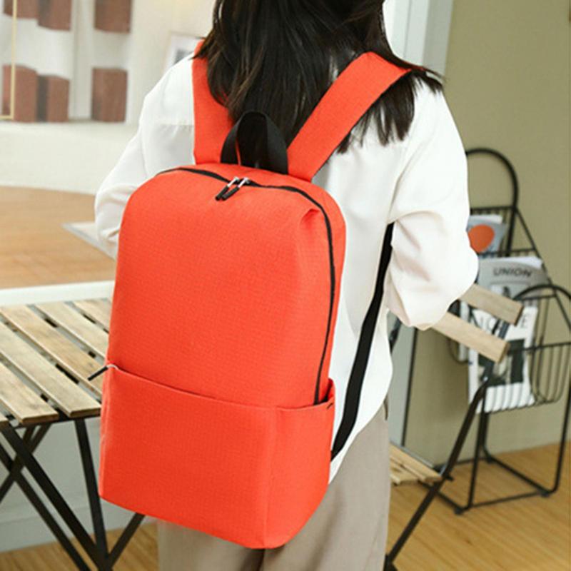 Backpack Wide Shoudler Strap Multi-layer Pockets Solid Color Great Load Bearing Large Capacity Zipper Closure Water Bottle Umbrella Pouch Travel Bag