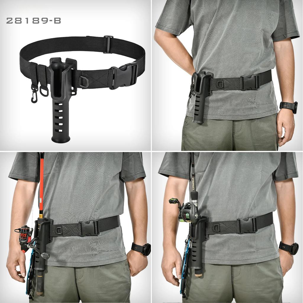 Portable Belt Rod Holder Fishing Gear Tackles Accessories Adjustable Waist Fishing Rod Holder Fishing Rod Pole Inserter