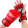 Unisex MMA Gloves Half Finger Boxing Gloves with Open Palms for Combat Fighting Training Red