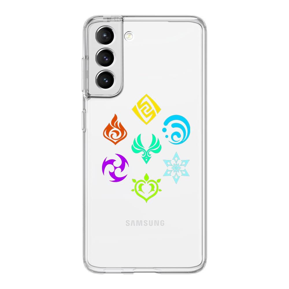 Genshin impact Logo Phone Case For Samsung Galaxy S22 S21 S20 FE Ultra 5G S10 S10E S9 S8 Plus Note 10 Soft Clear Full Lens Cover