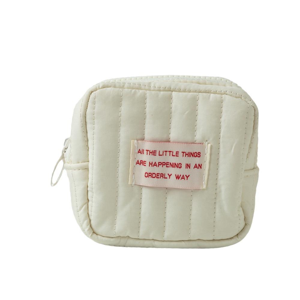 Korean Small Square Cosmetic Bag for Students - Earphone, Coin, and Lipstick Storage