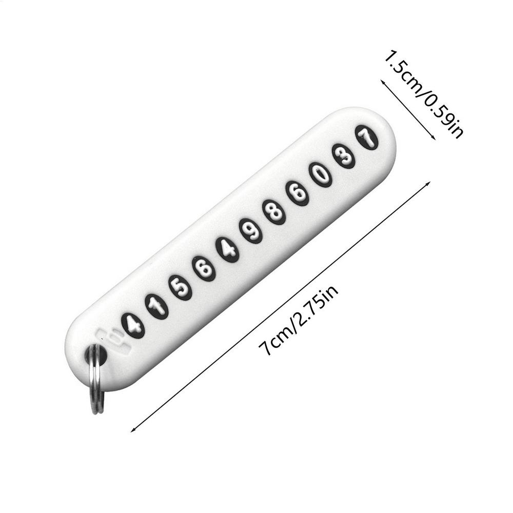 10 Colors Anti-Lost Phone Number Plate Car Keychain Pendant Auto Vehicle Card Keyring Key Chain for Men and Women