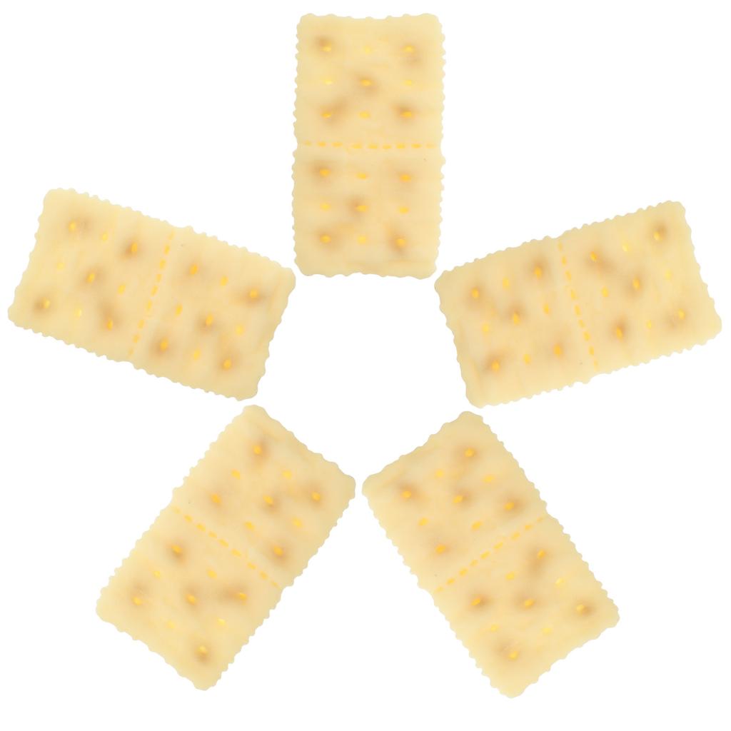 5Pcs Realistic Soda Crackers Simulation Resin Biscuit Decoration for Kitchen Display Home Decor Photography Props DIY Crafts