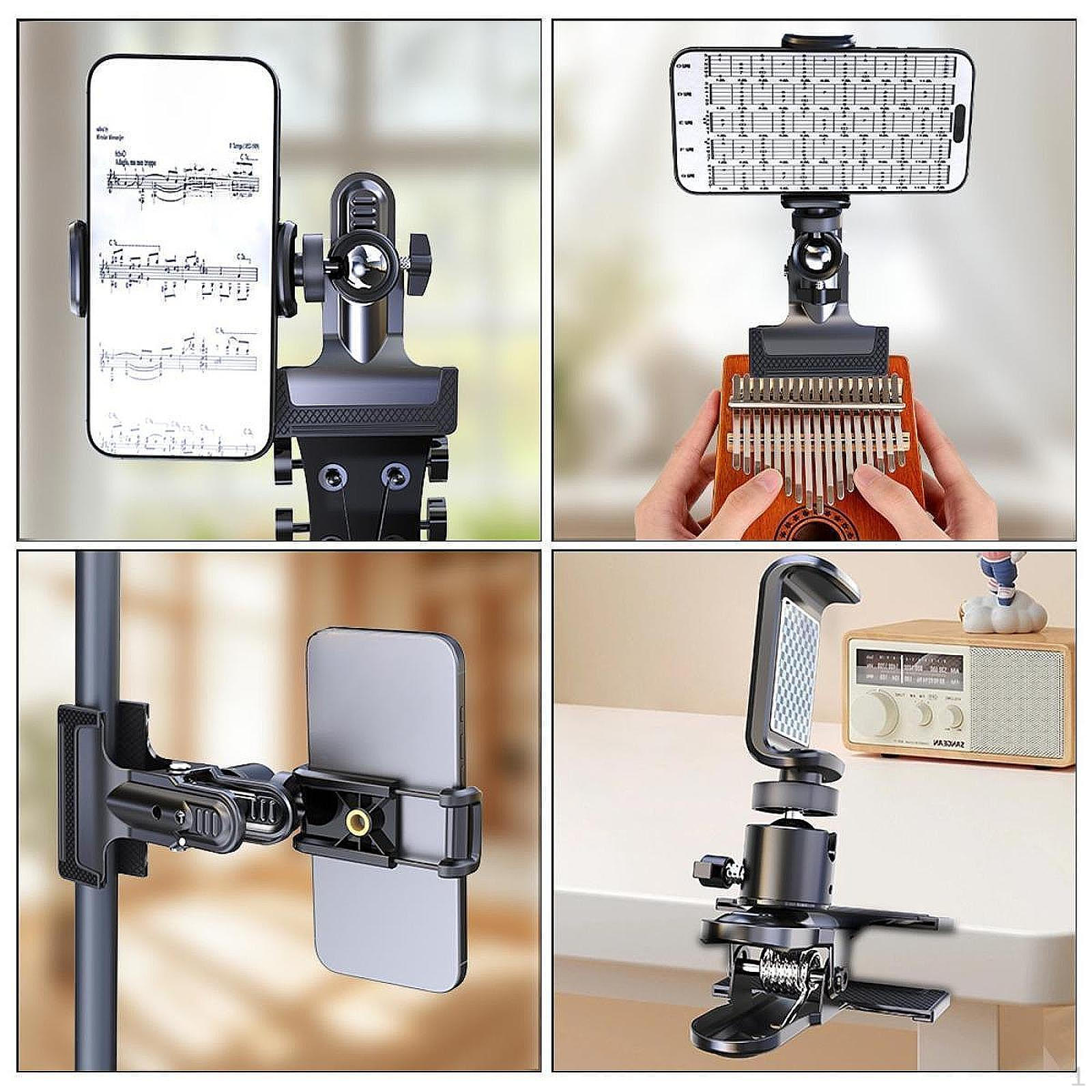 Phone Holder Clamp Mount Sturdy Multifunctional Clip Guitar Live Broadcast Bracket