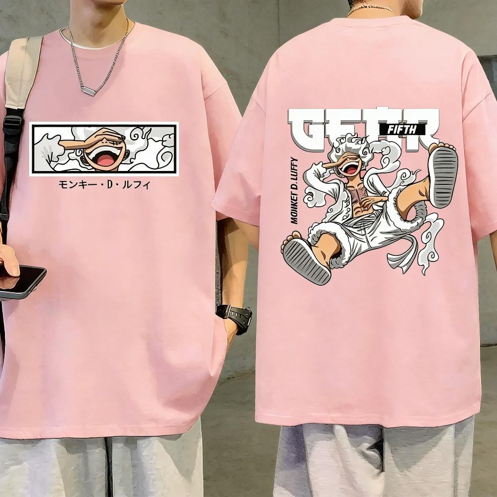 Plus Size One Piece Anime Printed Men and Women Tshirt Casual Summer Parent Child Top Fashion Street Wear Y2K Harajuku Style