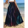 Womens Maxi Skirt with Bold Red Floral Print, Perfect for Beach, Vacation, Summer Outings