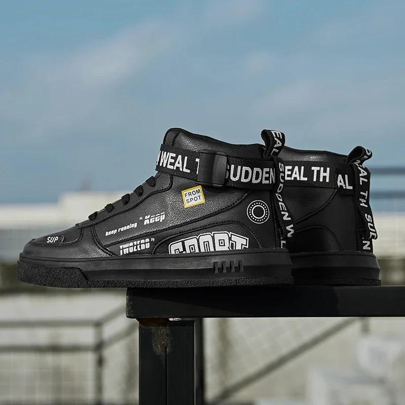 Herren Skateboardschuhe Hochwertige neue High Top Trendy Board Schuhe Lässig Vielseitige kleine weiße Schuhe