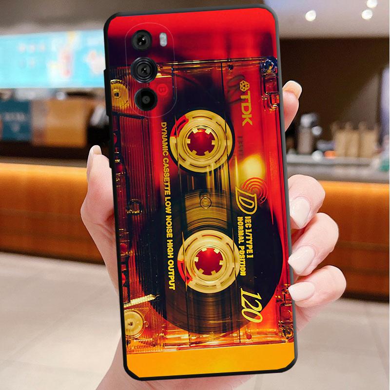 Retro Cassette Tape Phone Case For Motorola Edge 60 50 40 Pro 60 50 40 30 Ultra Neo Fusion Moto G Play G Stylus G Carcasas