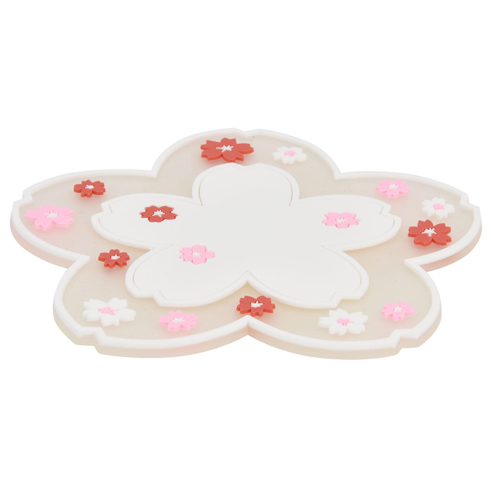 

Flower Pattern Coasters Heat Insulation Coaster AntiSlip Cup Mats Tabletop Protection Prevent Furniture Damage(White ) білий